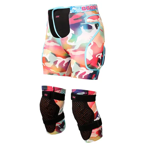 Professional Ski Protective Gear Set EVA Padded Butt Pad Shorts And Breathable Knee Pads For Outdoor Skating Snowboarding Impact Protection Adults