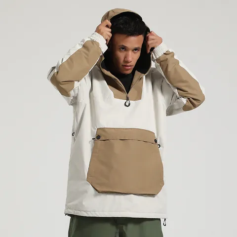 Waterproof Windproof Ski Jacket Hooded Contrast Color Snowboard Anorak For Men Women Outdoor Breathable Thermal Sportswear