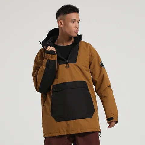 Waterproof Windproof Ski Jacket Hooded Contrast Color Snowboard Anorak For Men Women Outdoor Breathable Thermal Sportswear