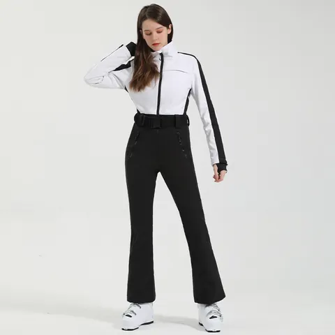 Professioneller Einteiliger Skianzug Damen Wasserdicht Warm Slim Fit Jumpsuit Outdoor Winter Snowboard Bekleidung Mit Gürtel