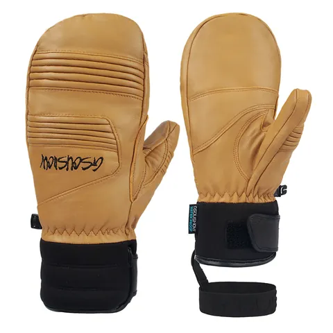 Waterproof Sheepskin Ski Mittens Winter Warm Windproof Thickened Fleece Lined Outdoor Snowboard Gloves For Men Women