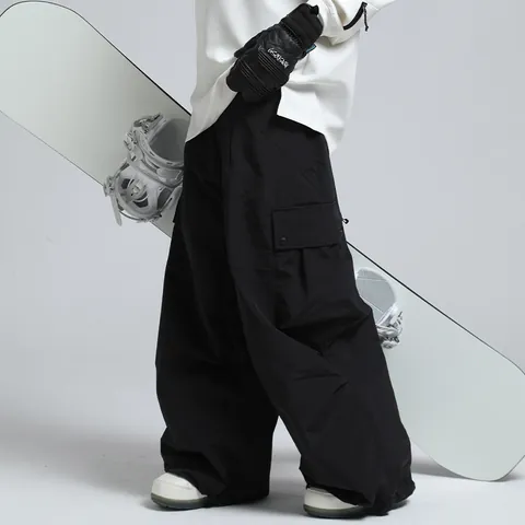 Professional Waterproof Ski Pants For Men Women Thermal Windproof Cargo Snowboarding Pants Baggy Loose Fit Ski Trousers