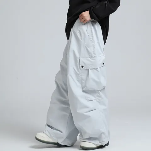 Professional Waterproof Ski Pants For Men Women Thermal Windproof Cargo Snowboarding Pants Baggy Loose Fit Ski Trousers