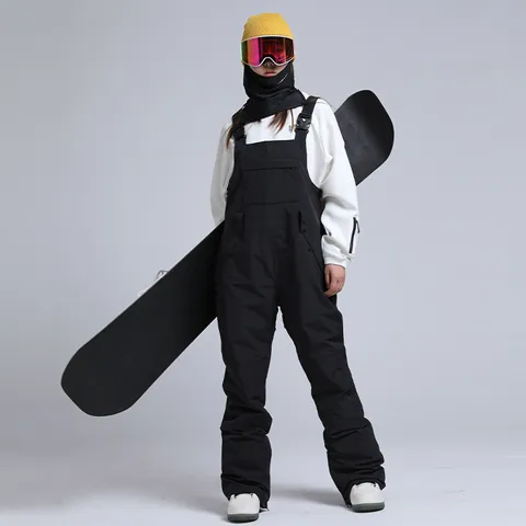 Professional Women Ski Bibs Waterproof Windproof Warm Snowboard Pants Outdoor Winter Sports Gear Breathable Snow Trousers