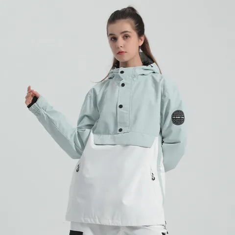 Professional Waterproof Snowboard Jacket Men Women Windproof Warm Ski Suit Hooded Anorak Color Block Outdoor Winter Sport Coats
