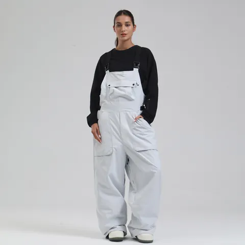 Gsou Snow Womens Skiing Bib Pants Waterproof Windproof Breathable Outdoor Winter Sports Snowboard Bib Overalls