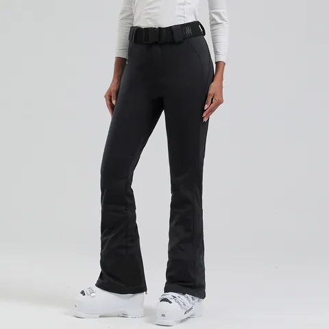 Professional Women's Slim Fit Ski Pants Windproof Waterproof Warm Padded Snowboard Pants High Waist Trousers Bottom