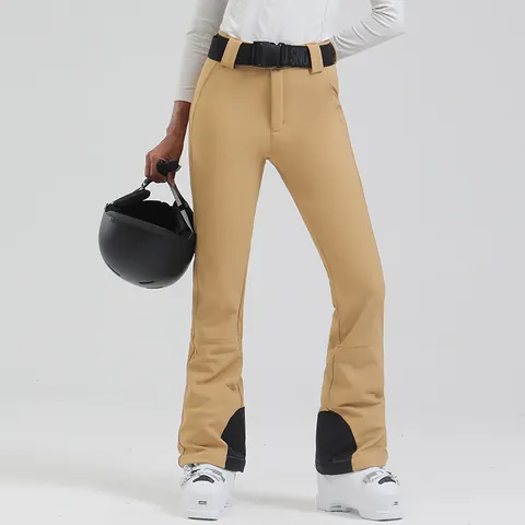 Professional Women's Slim Fit Ski Pants Windproof Waterproof Warm Padded Snowboard Pants High Waist Trousers Bottom
