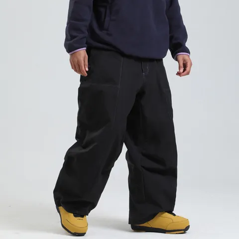 Unisex Waterproof Windproof Ski Pants Outdoor Snowboarding Cargo Trousers Loose Fit Winter Thermal Insulated Sportswear Bottoms