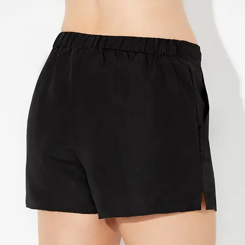 Short de Bain Femme Séchage Rapide Grande Taille Noir Short de Plage Avec Poches Fente Latérale Athlétique Maillot de Bain