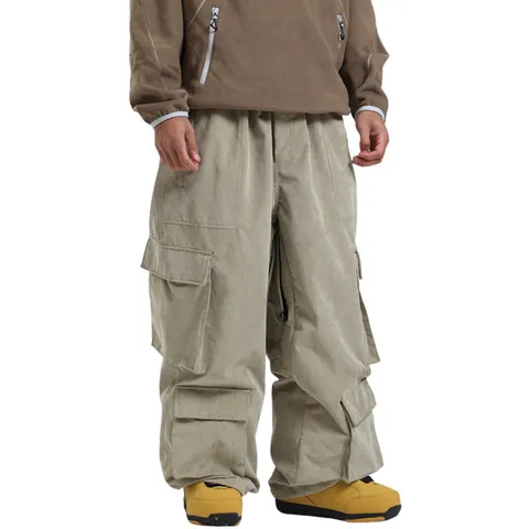 Loose Corduroy Ski Pants Waterproof Windproof Winter Snowboard Cargo Pants With Multi Pockets Warm Outdoor Sport Trousers For Men Women