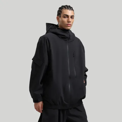 Unisex Nylon Polyester Hooded Ski Jacket Waterproof Windproof Snowboard Coat Breathable Multi Pocket Outdoor Sports Men Women