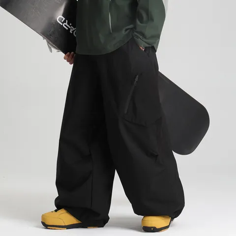 Women Men Snow Pants Waterproof Windproof Warm Winter Outdoor Sport Cargo Ski Trousers Wide Leg Baggy Gradient Solid Color Skiing Pants