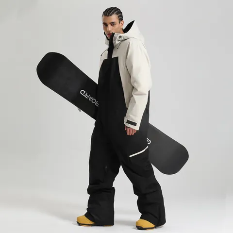 Men Professional One-Piece Ski Suit Waterproof Windproof Warm Breathable Snowboarding Jumpsuit Outdoor Winter Sport Wear