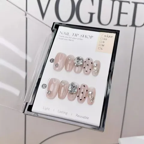 Unghie a Pressione Occhio di Gatto Fatte a Mano Cuore Strass Lusso Cielo Stellato Minimalista Unghie Finte Riutilizzabili Strumento Elegante Manicure