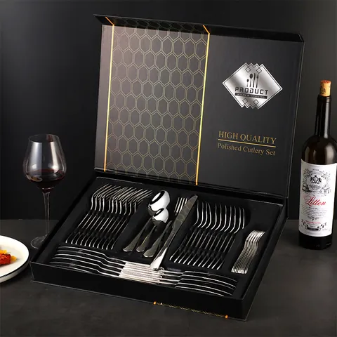 High Quality Stainless Steel Cutlery Mirror Polished Dinnerware Knife Fork Spoon Collection For Wedding Banquet Home Dining