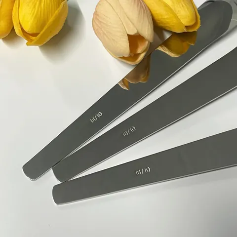 316L Stainless Steel Flat Head Ice Cream Spoon Leaf Relief Handle Mirror Polished Dessert Spoon For Coffee Cake Yogurt