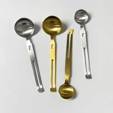 Cuchara Medidora de Acero Inoxidable 304 Mate Mango Largo Medidor de Cocina para Hornear Cocinar Hogar Comedor