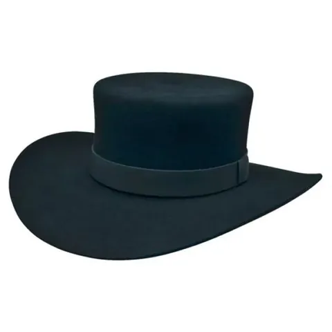 Vintage Wool Felt Flat Top Bolero Hat For Women Men Wide Brim Black Pork Pie Hat Solid Color Fashion Winter Fedora Hat