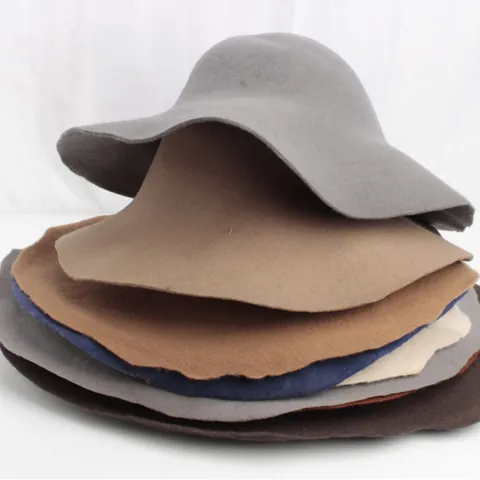 100% Wollen Vilten Hoed Blanks DIY Handgemaakte Hoed Materiaal Multi-Color Effen Vintage Pet Lichaam Voor Fedora Bolhoed Baret Maken Craft