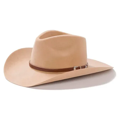 Cappello Vintage Western Cowboy in Feltro di Lana Con Fibbia Cintura in Pelle Tesa Larga Curva Cappello Fedora Outdoor