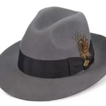 Vintage 100% Wollen Fedora Hoed Voor Heren Met Veer Decoratie Grosgrain Lint Metalen Badge Klassiek Jazz Brede Rand Kerk Hoed