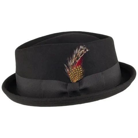 Sombrero Fedora de Lana Vintage Con Cinta de Lazo y Decoración de Plumas Sombrero de Moda para Hombres Mujeres Unisex Iglesia Fiesta