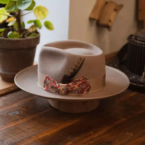 Cappello Fedora Vintage in 100% Lana Con Fiocco in Nastro Floreale E Decorazione Di Piume Cappello Jazz In Feltro Donna Uomo