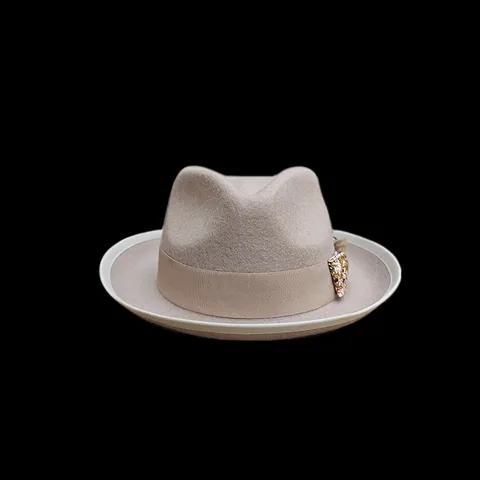 Cappello Fedora Vintage in 100% Lana Con Fiocco in Nastro Floreale E Decorazione Di Piume Cappello Jazz In Feltro Donna Uomo