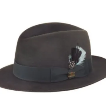 Classic Pure Wool Fedora Hat For Men Women Vintage Felt Hat With Ribbon Feather Gold Metal Badge Wide Brim Jazz Hat