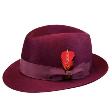 Classic Pure Wool Fedora Hat For Men Women Vintage Felt Hat With Ribbon Feather Gold Metal Badge Wide Brim Jazz Hat