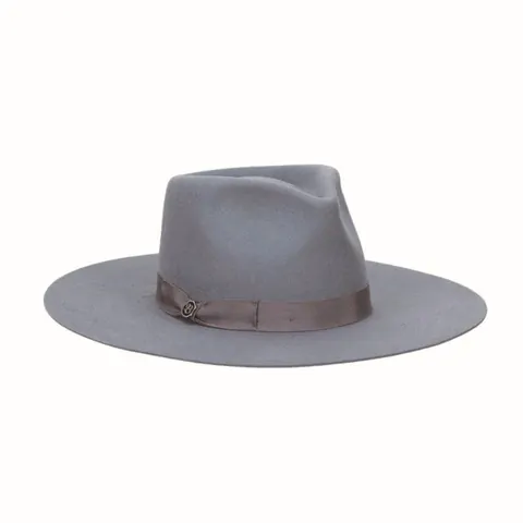 Women Elegant Solid Color Wool Felt Fedora Hat Wide Brim Ribbon Belt Decor Vintage Teardrop Top Church Party Dress Hat