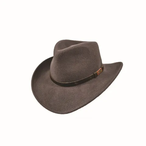 Western Cowboy Wool Felt Fedora Hat With Belt Decor Vintage Wide Brim Sun Hat For Outdoor Fashion Party Men Women