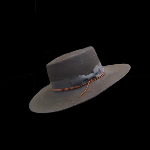 Vintage Distressed 100% Wool Felt Fedora Hat For Men Women Wide Brim Bolero Hat With Ribbon Band And Leather Cord Western Style