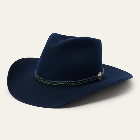 Vintage Western Cowboy Hat Wide Brim Wool Felt Fedora Hat With Braided Band Metal Buckle For Men Women Outdoor Travel