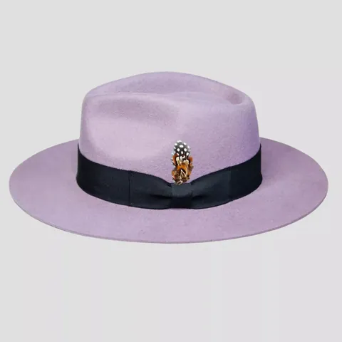 Elegant Wool Felt Fedora Hat With Ribbon Bow Feather For Women Vintage Wide Brim Party Wedding Church Dress Sun Top Hat