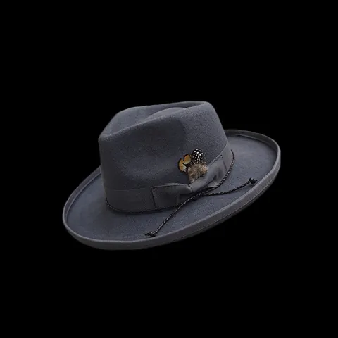Vintage 100% Wool Fedora Hat For Women Wide Brim Felt Hat With Feather Ribbon Bow Decoration Elegant Fall Winter Formal Party Hat