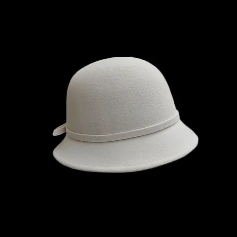 Damen Vintage Elegant Hepburn Stil Reiner Wollfilz Fedora Hut Französisch Retro Runde Krone Fischerhut Für Herbst Winter Mode