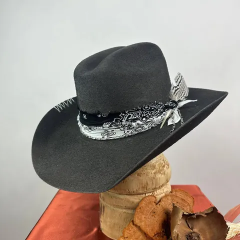 Vintage Westerse Wollen Vilt Cowboyhoed Verouderde Fedora Met Bandana Lint Veer Decoratie Voor Heren Dames Outdoor Party