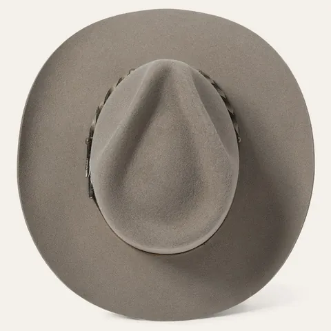 Sombrero Fedora de Fieltro de Lana Vintage Ala Ancha Corona de Gota Cowboy Con Cinturón de Cuero Trenzado Hebilla de Metal Hombre Mujer