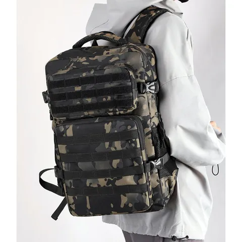 Mochila Táctica para Hombre Nylon de Alta Densidad Impermeable Sistema MOLLE Mochila de Viaje Gran Capacidad Bolsa para Portátil para Senderismo al Aire Libre