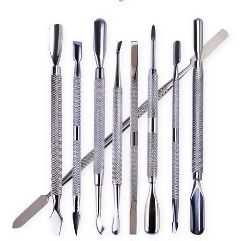 Professional Stainless Steel Double Ended Nail Cuticle Pusher Dead Skin Remover Manicure Pedicure Cleaner Tool For Finger Nail Care