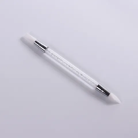 Professioneller Doppelendiger Nagelkunst Silikonstift Mit Strass Griff Silikon Modellierstift Für Nagelpuder DIY Werkzeuge