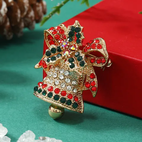 Spilla di Natale Vintage in Lega con Strass Smalto Albero di Natale Campana Bastoncino Renna Pupazzo di Neve per Donna
