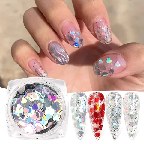 Holografische Laser Nagelkunst Pailletten Hart Vlinder Ster Vorm Glittervlokken Voor DIY Nageldecoratie Vrouwen Nagelbenodigdheden
