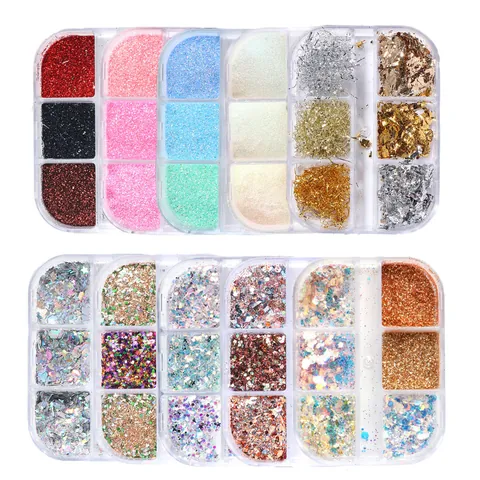 Holografische Nagelglitter Pailletten Onregelmatige Vlokken Laser Hart Ster Maan Vormen Zeemeermin Aurora Poeder Voor DIY Nagelkunst Decoraties Vrouwen Schoonheid Accessoires