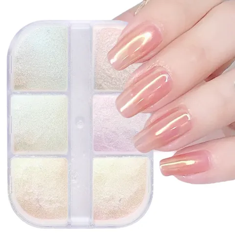 Aurora Nagelpuder Chrom Spiegel Künstliche Perle Pigment Mehrfarbig Meerjungfrau Effekt Muschel Glitzer Für Damen Maniküre Dekoration Profi Salon