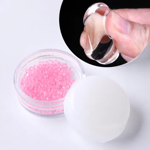 Clear Silicone Nail Art Stamper With Plastic Base Soft Jelly Nail Stamper For DIY French Manicure Printing Transfer Tool