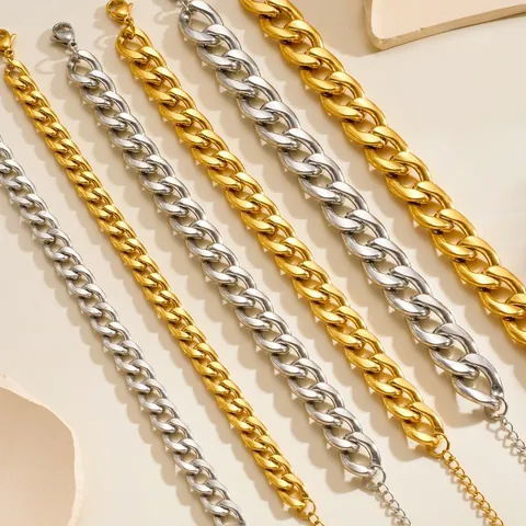 Roestvrij Stalen Cubaanse Schakel Armband Voor Mannen Vrouwen Goud Zilver Verguld Hip Hop Minimalistische Sieraden Cadeau
