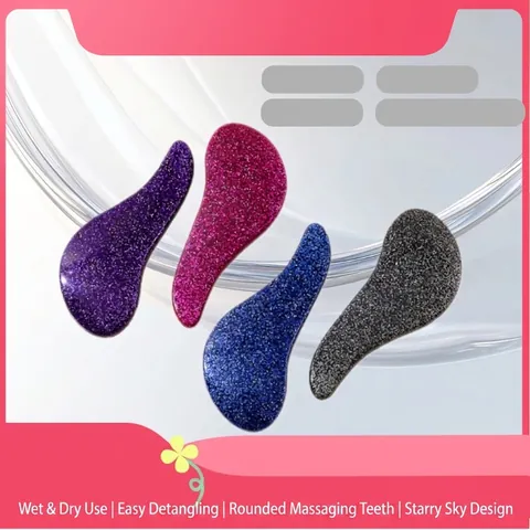 Spazzola Per Capelli Glitterata Cielo Stellato ABS TPEE Pettine Per Massaggio Al Cuoio Capelluto Districante Per Donne